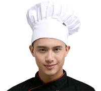 OPIGJUFD Toque de Chef Restaurant Chef chapeau boulanger réglable restauration élastique cuisine cuisinier hommes casquette uniforme vêtements de travail pour Boulangers(White)