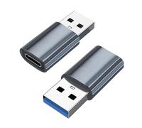 Opilroyn Adaptateur USB A vers USB 3.0 mâle 10 Gbit/s de type C femelle vers USB 3.0 mâle, convertisseur de câble de charge haute vitesse de type C femelle vers USB A mâle, adaptateur USB portable 5 V