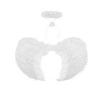 Opilroyn Ailes d'ange Blanches - Costume d'ange avec Magique Angel Halo Wings - Bandeau Halo Ailes Blanc pour déguisement de fête de Carnaval d'halloween