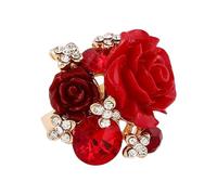 Opilroyn Bague réglable en rose pour femme - Bijoux déclaratifs à motif floral | Bague de promesse romantique pour petite amie, femme, mère, cadeau de mode pour femmes et filles adolescentes,