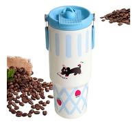Opilroyn Bouteille d'eau froide toute la journée, bouteille d'eau en acier inoxydable - Tasse thermique réutilisable avec poignée, motif animal de dessin animé pour voyage, café, gym, sport