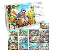 Opilroyn Calendrier de peinture à strass, planificateur 2027-2028 relaxant pour loisirs créatifs - Calendrier de bureau, peinture artistique en , pour vacances, fête d'anniversaire, bureau