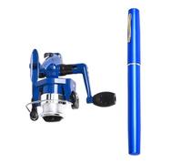 Opilroyn Canne à pêche de poche télescopique avec moulinet pour pêche à la mouche - 99 cm - Kit portable pour pêcheur, femme, homme, rivière, lac, étang, mer