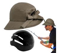 Opilroyn Casque de vélo pour femme et adulte - Casque de style chapeau pour homme - Réglable - Unisexe - Chapeau large - Équipement d'extérieur pour le camping, la randonnée, le sport, la vie