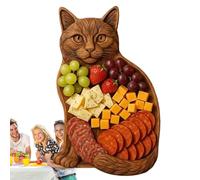 Opilroyn Charcuterie Plateau de service, plateau à viande et plateau à aliments fins, design de chat, ensemble de cuisine décoratif pour fêtes, pendaison de crémaillère, anniversaire