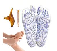 Opilroyn Chaussettes de massage pour points de pression, chaussettes de massage des pieds, réflexologie plantaire avec appareil de massage des points, gant de massage à la main pour soulager la