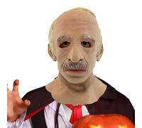 Opilroyn Costumes d"Halloween Masque effrayant, Couverture faciale d"Halloween | pour accessoires de coiffe | Couverture faciale de grand-père aux cheveux blancs Terreur, couverture pour