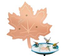 Opilroyn Disque en cuivre pour bain d'oiseaux, purificateur d'eau de 0,6 mm, avec support triple points, thème érable, pour bain d'oiseaux, pour colibri, jardin, étang, cour, etc