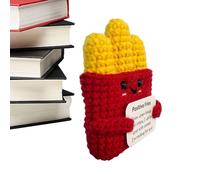 Opilroyn Frites positives, Jouets au Crochet positifs - à Frites tricotée, Comfort Fries Mignonne décoration de Chambre, Jouet au Crochet avec Carte Positive, Cheer Up Fries, Friends