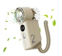 Opilroyn Handheld Fan 5 Speeds Digital Display Air Blow Device Rechargeable
