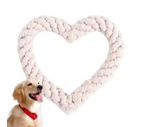 Opilroyn Jouet en corde en forme de cœur pour chien - Fabriqué à la main - Texture tissée en coton doux - Convient pour jouer à l'intérieur, communiquer avec les propriétaires