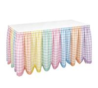 Opilroyn Jupe de table pour salle de classe 1,8 m Nappe à volants | Nappe de bureau pour école, bureau, salle de te, campus, événement