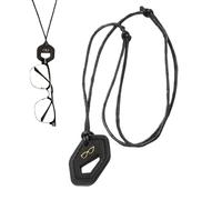 Opilroyn Lanière de lunettes - Cordon en cuir élégant pour lunettes, design en cuir antidérapant, parfait pour une utilisation quotidienne, affaires, sports, déplacements, cyclisme, V, noir, Consulte