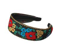 Opilroyn Large bandeaux pour femmes, bandeaux bohémiens pour femmes | Bandeaux en tissu brodés à fleurs pour femme | Accessoires de cheveux vintage faits à la main pour la plupart des filles