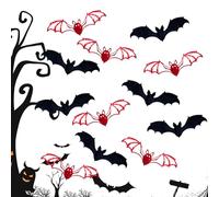 Opilroyn Lot de 12 autocollants muraux effrayants pour Halloween - Accessoires de fête pour l'intérieur et l'extérieur - Maison hantée, salle de classe, garage, fenêtre de voiture