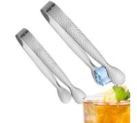Opilroyn Lot de 2 pinces à glace pour congélateur - En acier inoxydable - Pour bar - Pour les tranches de citron, buveurs de thé, amateurs de café, boulangers, restaurants, hôtels, clubs