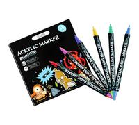 Opilroyn Lot de 36 marqueurs acryliques pour dessin professionnel, 36 couleurs, stylos de peinture acrylique pour toile, calligraphie, céramique, bois, textile, métal, pierre, papier, et
