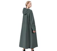 Opilroyn Manteau de pluie long | Veste de pluie imperméable longue - Réutilisable, pliable, trench-coat équipement d'extérieur pour femmes et hommes, Turquoise., M