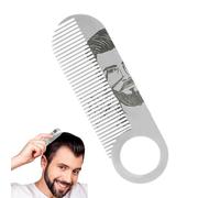 Opilroyn Peigne à barbe - Peigne à raser avec dents fines pour soin de la barbe | Accessoire de modelage ergonomique portable avec double fonction brosse détaillante pour cheveux cadeau anniversaire