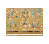 Opilroyn Planche à Perles - Planche à Perles en Bois, Ficelle à Main, Design, Bois Massif, Outils de Tissage, Accessoires, Design de, Taille de Table, Cadran, Planche à Perles en Bois
