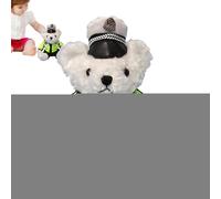 Opilroyn Politiques Animaux en peluche - Ours en peluche décoratif - Peluche douce d'ours farcis avec robe de police amovible, ours en peluche pour enfants et filles
