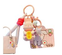 Opilroyn Porte-clés lapin, pendentif porte-clés lapin,Porte-clés doux au toucher de lapin de dessin animé | Accessoires de cartable, charme mignon pour téléphones portables, sacs à main, Soudain