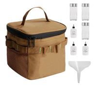 Opilroyn Récipients à épices de voyage - Récipients à épices de voyage - Ensemble d'épices d'extérieur avec 6 bouteilles, porte-sel et poivre, distributeur d'épices portable pour la maison ou