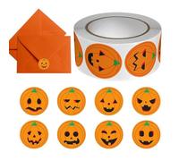 Opilroyn Rouleau d'autocollants d'halloween de Dessin animé - Étiquettes adhésives, Motifs, sorcière, château et Zombie | Parfait travaux manuels pour, emballages de Sacs de Bonbons