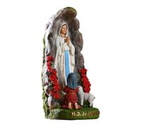 Opilroyn Statue de la Vierge Marie - Sculpture religieuse de Notre-Dame des Llourdes avec Saint Bernadette | Figurine en résine catholique de la Mère bénie, décoration extérieure en intérieur, cadeaux