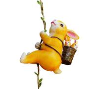 Opilroyn Statue du lapin escalade figurine en résine extravagante de lapin d'escalade durable collier avec pendentif en forme de lapin, statue de grimpeur de lapin, Scultur
