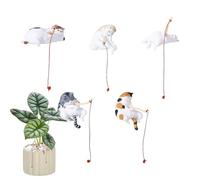 Opilroyn Statuette de Chat | Collection de Sculptures Décoration 5 Pièces,Statues de Chats Décor d'Intérieur,pour Amis Hommes Femmes Adultes Maison Bureau Magasin Aquarium Affichage