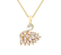 Opilroyn Superbe collier cygne - Bijoux pendentif oiseau, collier pendentif cygne, accessoire brillant d'inspiration animale avec incrustation de | Idéal pour les femmes, les mères, les épouses, les