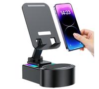 Opilroyn Support de charge sans fil | Support pliable pour téléphone portable avec lumière LED et haut-parleur,Accessoire de téléphone multifonction idéal pour garçon vélo grand-père papa