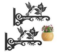 Opilroyn Support pour plantes | Crochets pour plantes en 2 parties - Étagère en métal de 25 cm avec motif oiseau pour mur extérieur balcon jardin