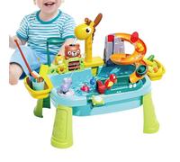 Opilroyn Table d'eau à activités,Jouet De Pêche À Robinet Girafe - Évier de Jeu pour Enfant avec Eau Courante | pour de 1 à 5 Ans activité d'extérieur Plage Jardin Piscine Interaction
