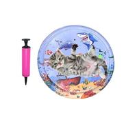 Opilroyn Tapis d'eau pour chats | Base ronde interactive pour jeux félins | Coussin multifonction pour intérieur extérieur, piscine, voyage, sommeil