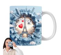 Opilroyn Tasse à café Tour de Paris, Tasse à café Torre | Tasse en céramique - Tasse à eau en céramique avec motif Tour de Paris, idéal pour le lait, les boissons, le café, le thé
