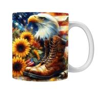 Opilroyn Tasse patriotique, tasse à café pour le jour de l'indépendance - tasse à thé du 4 juillet, tasses à café en céramique pour le jour de l'indépendance, parfaites pour le lait, le thé et les
