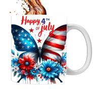Opilroyn Tasse patriotique, tasse à café pour le jour de l'indépendance, tasse à thé du 4 juillet, tasse en céramique patriotique pour servir le café, le lait, le thé des boissons, les tasses du jour