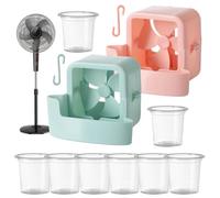 Opilroyn Ventilateur de sol Cool Breeze, boîte de rangement pour glace avec crochet - Dispositif de refroidissement, accessoire souffleur à vent pour terrasse, été, salon, intérieur et extérieur