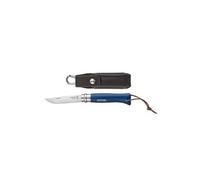 Opinel 001891 n°08 couteau fermant avec etui ceinture lame en acier inoxydable bleu