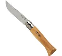 Opinel - Couteau pliant N°08 - Lame 8,5 cm acier inox, manche hêtre, Virobloc, Fabrication française