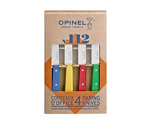 Opinel 254316 Lot de 4 couteaux de cuisine avec manche en bois de hêtre coloré