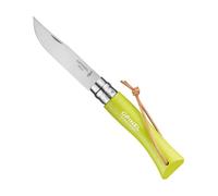 Opinel 92207 Couteau Opinel N° 7 Vri, Lame Inox, Manche 10 Cm Charme Lasuré Anis Avec Lacet Cuir, Virole Tournante.