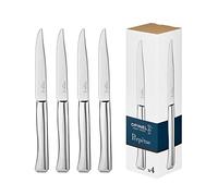 Opinel - Boîte 4 Couteaux de Table Perpétue - Lame Acier Inox Micro-Dentée - Manche Acier Inox Léger et Confortable - Découpe Optimale - Design Contemporain
