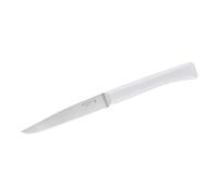 Opinel Bon Appetit+ 12C27 Sandvik Couteau de table en acier inoxydable à micro-denture et manche en polymère Gris clair