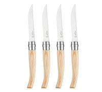 Opinel - Coffret 4 Couteaux de Table Chic Frêne - Lame Traditionnelle Yatagan Acier Inox - Manche Bois de Frêne - Garantie à Vie - Fabrication Française