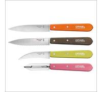 Opinel - Coffret Opinel Les Essentiels du Cuisinier Couleur - 3 Couteaux de Cuisine + 1 Eplucheur