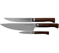 Opinel - Coffret Trio Les Forgés 1890, 1 Couteau de Chef, 1 Couteau à Découper, 1 Couteau d’Office - Acier Inox, Bois de Hêtre, Pleine-Soie - Garantie à Vie