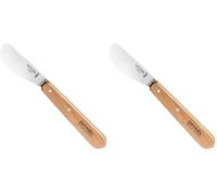 OPINEL Couteau à beurre, couteau en hêtre, gris, M (Lot de 2)